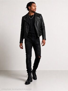 STAMPD x GAP Men’s 32x32 (Measures 32x33) Black Moto Jeans